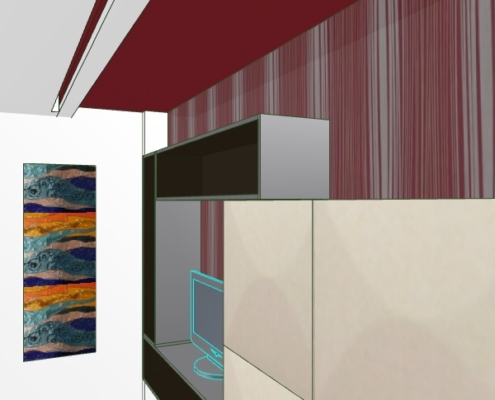 progetto arredamento soggiorno 3D