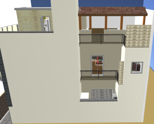 progetto tridimensionale edificio unifamiliare a tre piani